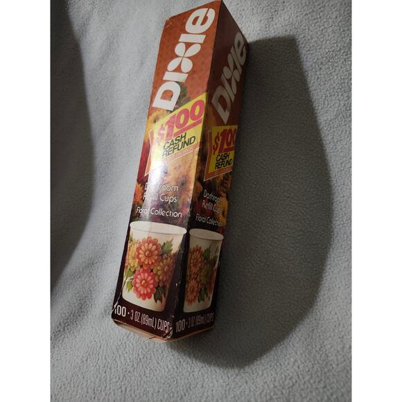 New 1980 DIXIE Cups 100 Pack Floral Collection Bathroom Refill 3oz - Picture 3 of 6